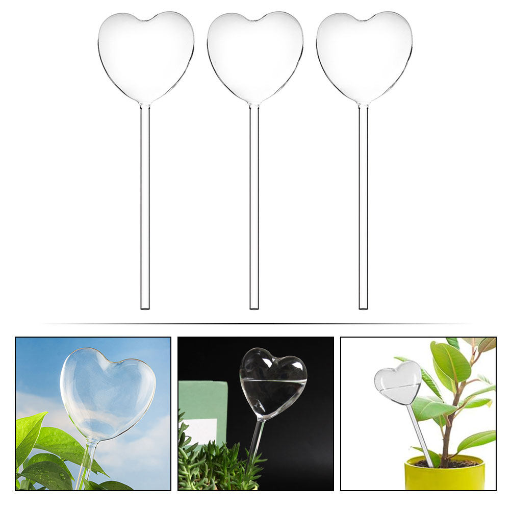 3Pcs Heart Shaped Glass Self W - Plant Watering Globe ulasan dan harga