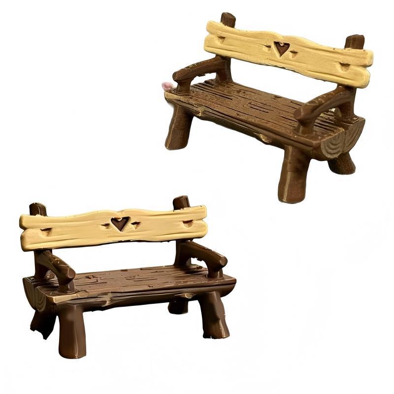 2Pcs 1/12 Miniature Bench Doll - Smart Garden Diy ulasan dan harga