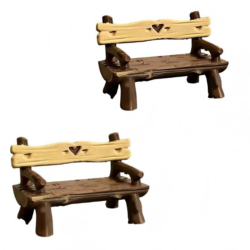 2Pcs 1/12 Miniature Bench Doll - Smart Garden Diy ulasan dan harga